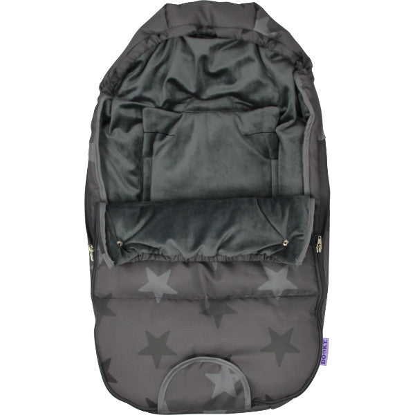 Luxury Dooky Winter Footmuff & Luner Small – Dark Grey Stars  cutebabyangels.co.uk