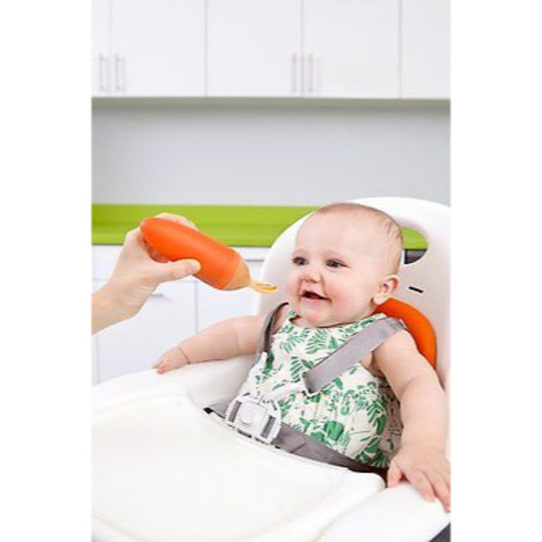 Boom Squirt Baby Feeding Spoon Food Dispensing - Orange cutebabyangels.co.uk