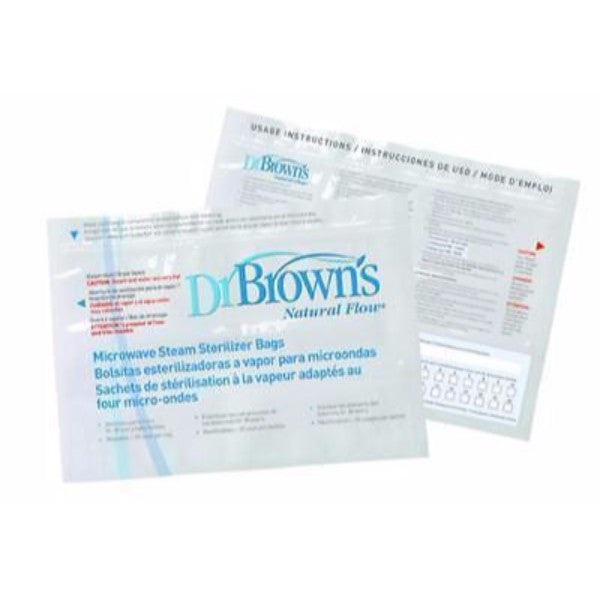 Dr Browns Reusable Microwave Sterilizer Bags – BPA FREE - 5 or 10 Pack - Cute Baby Angels Ltd