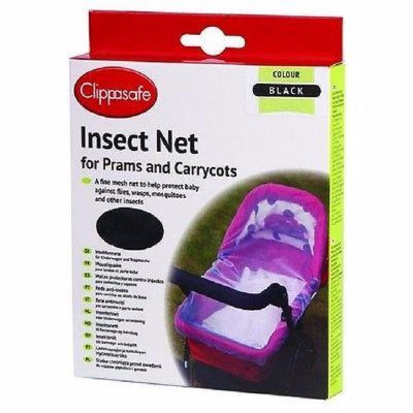 Clippasafe Pram & Carrycot Insect Net - Black or White - Cute Baby Angels Ltd