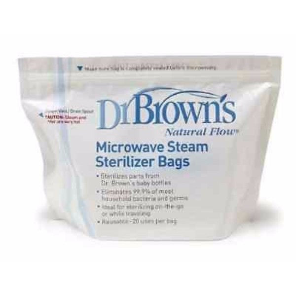 Dr Browns Reusable Microwave Sterilizer Bags – BPA FREE - 5 or 10 Pack - Cute Baby Angels Ltd