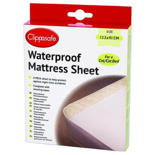 Clippasafe Waterproof Mattress Cover – Cot, Cot- Bed Size - White - Cute Baby Angels Ltd