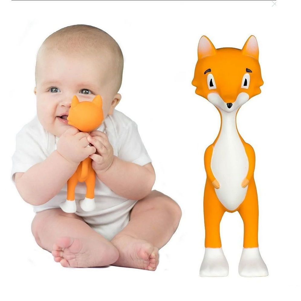 Ethan the Fox Baby Teething Toy – Teeth & Gum Massager cutebabyangels.co.uk