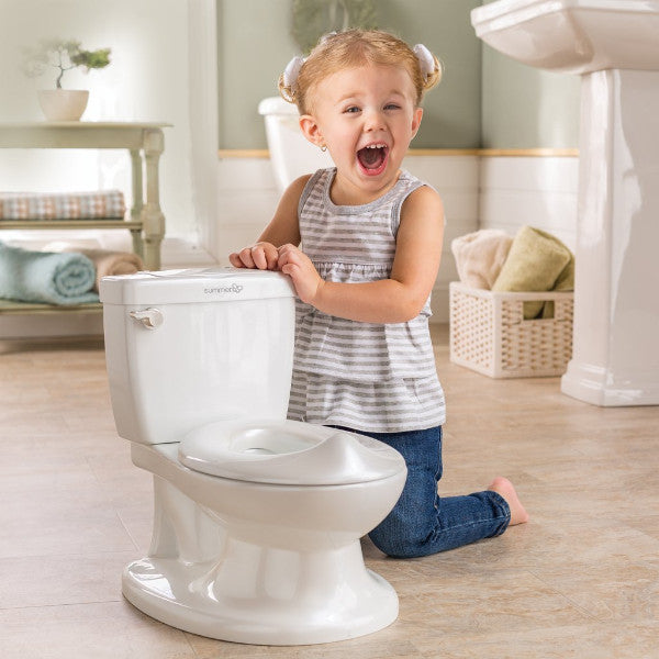 Summer Infant My Size Potty - Toddler Toilet Training Seat with Sound Flash Handle, Splash Back & Lid - White cutebabyangels.co.uk