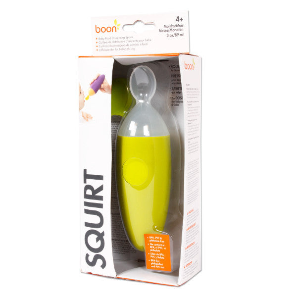 Boom Squirt Baby Feeding Spoon Food Dispensing - Green cutebabyangels.co.uk