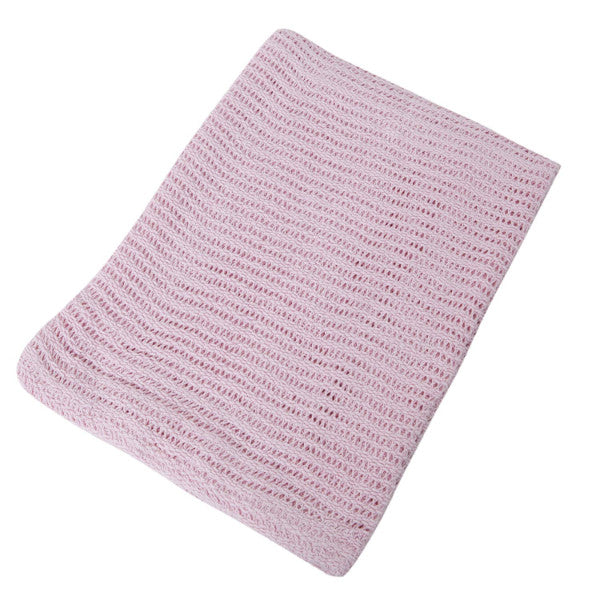 Snuggle Baby Cellular Pram Blanket - Cream or Pink cutebabyangels.co.uk