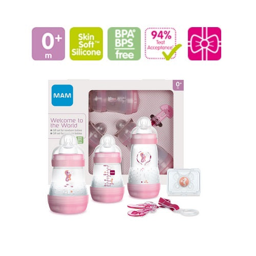 MAM Welcome to the World Baby Feeding Starter Set – 5 Pieces Gift Pack