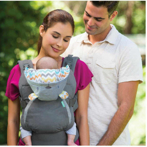 Infantino Cuddle Up Ergonomic Hoodie Baby Carrier Carrier - Grey cutebabyangels.co.uk