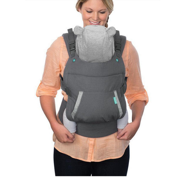 Infantino Cuddle Up Ergonomic Hoodie Baby Carrier Carrier - Grey cutebabyangels.co.uk