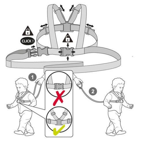 Clippasafe Baby & Toddler Walking Harness & Safety Reins - 6m to 4y cutebabyangels.co.uk free shipping