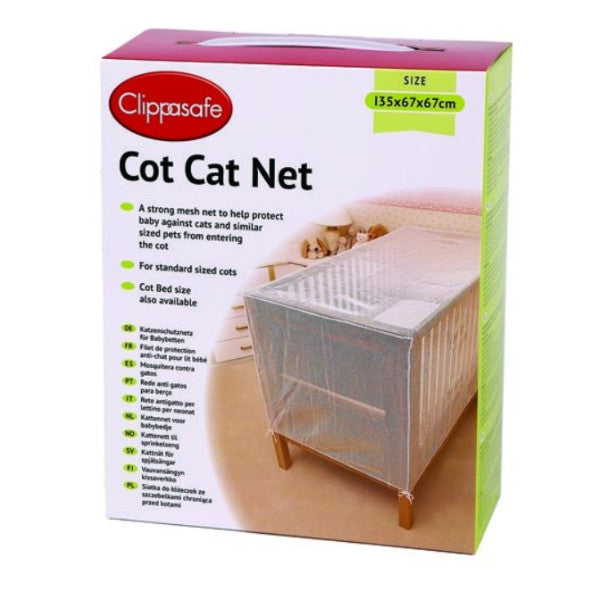 Clippasafe Cot Cat Net - Strong Pre-Shaped White Mesh for Standard Cots cutebabyangels.co.uk