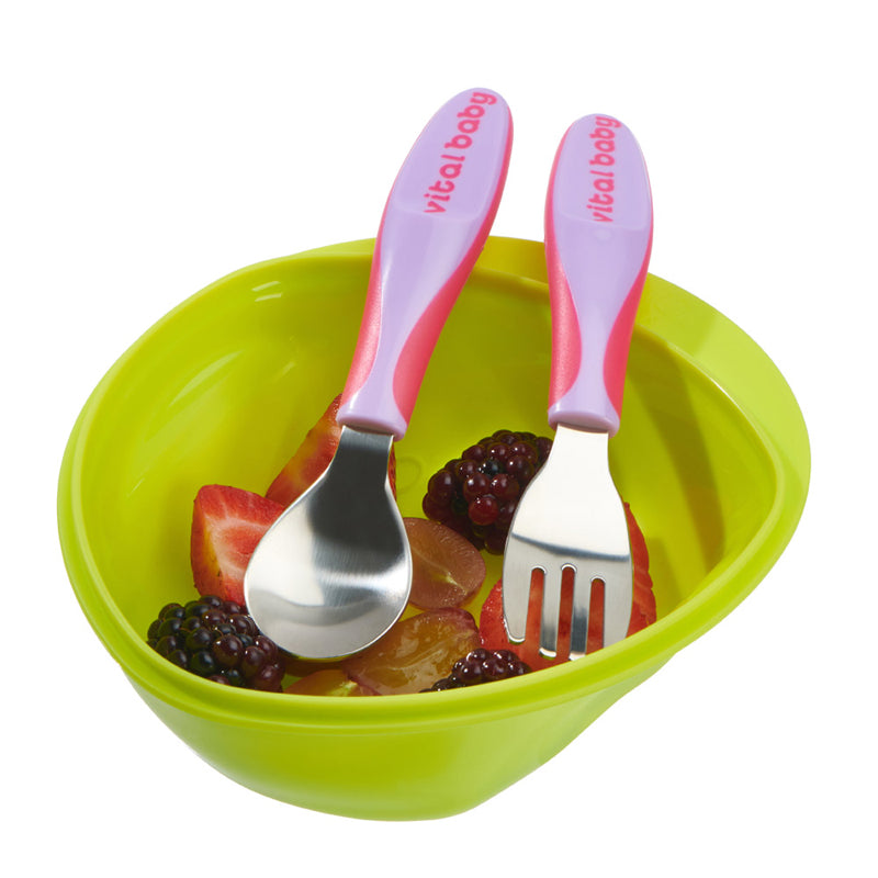 Vital Baby NOURISH Big Kid Cutlery Fizz 3Pk - Child Feeding Set  cutebabyangels.co.uk FREE SHIPPING