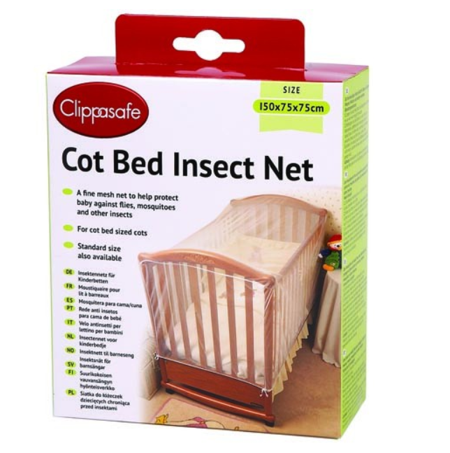 Clippasafe Insect Net - Fine Pre-Shaped White Mesh for Baby Cot