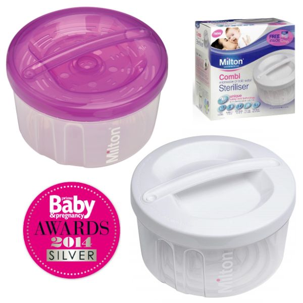 Milton Combi Steriliser Cold Water & Microwave Baby Feeding Sanitiser - FREE Tongs cutebabyangels.co.uk