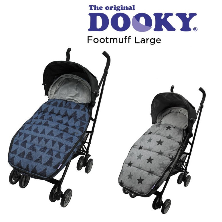 Luxury Dooky Winter Footmuff & Liner Large  – Dark Grey Stars or Blue Tribal Free Shipping